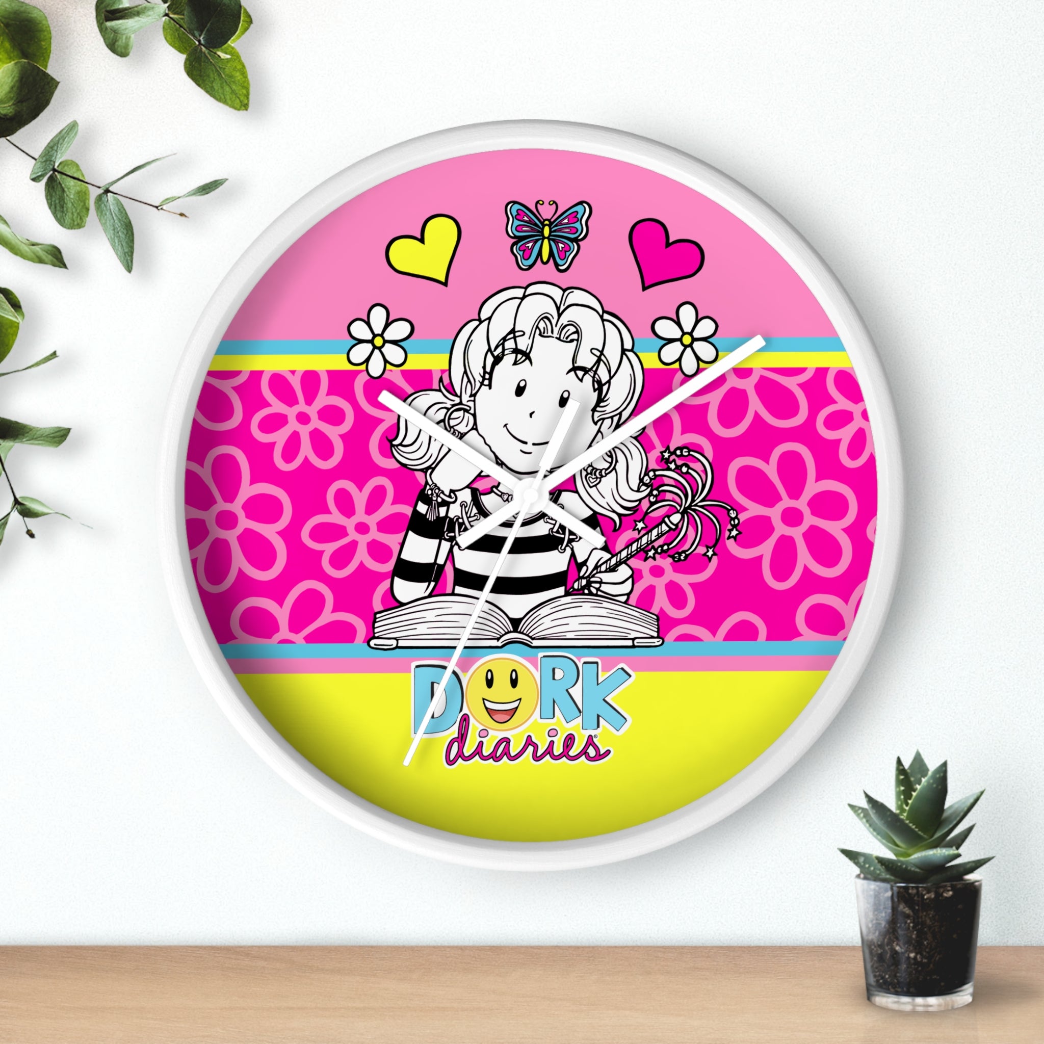 Dork Diaries Flower Power Wall Clock